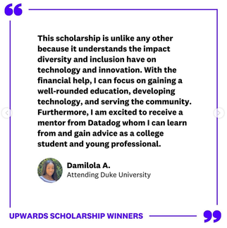 Damilola shares on the impact of the Datadog Upwards Scholarship