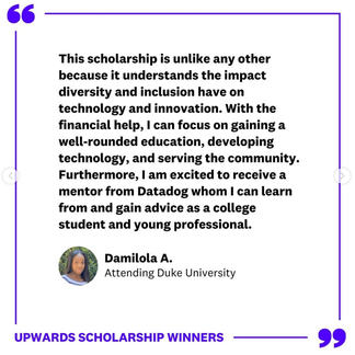 Damilola shares on the impact of the Datadog Upwards Scholarship